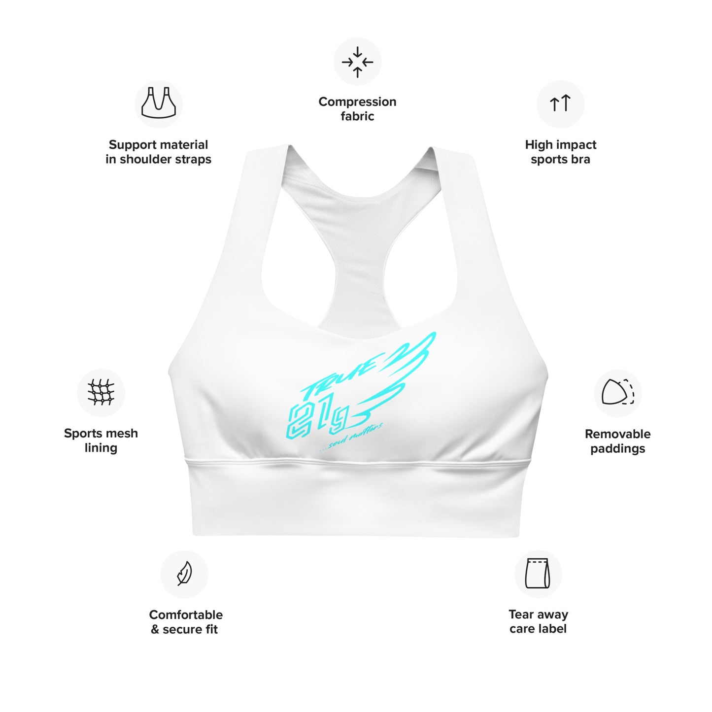TRUE21G LONGLINE SPORTS BRA BLUE LABEL