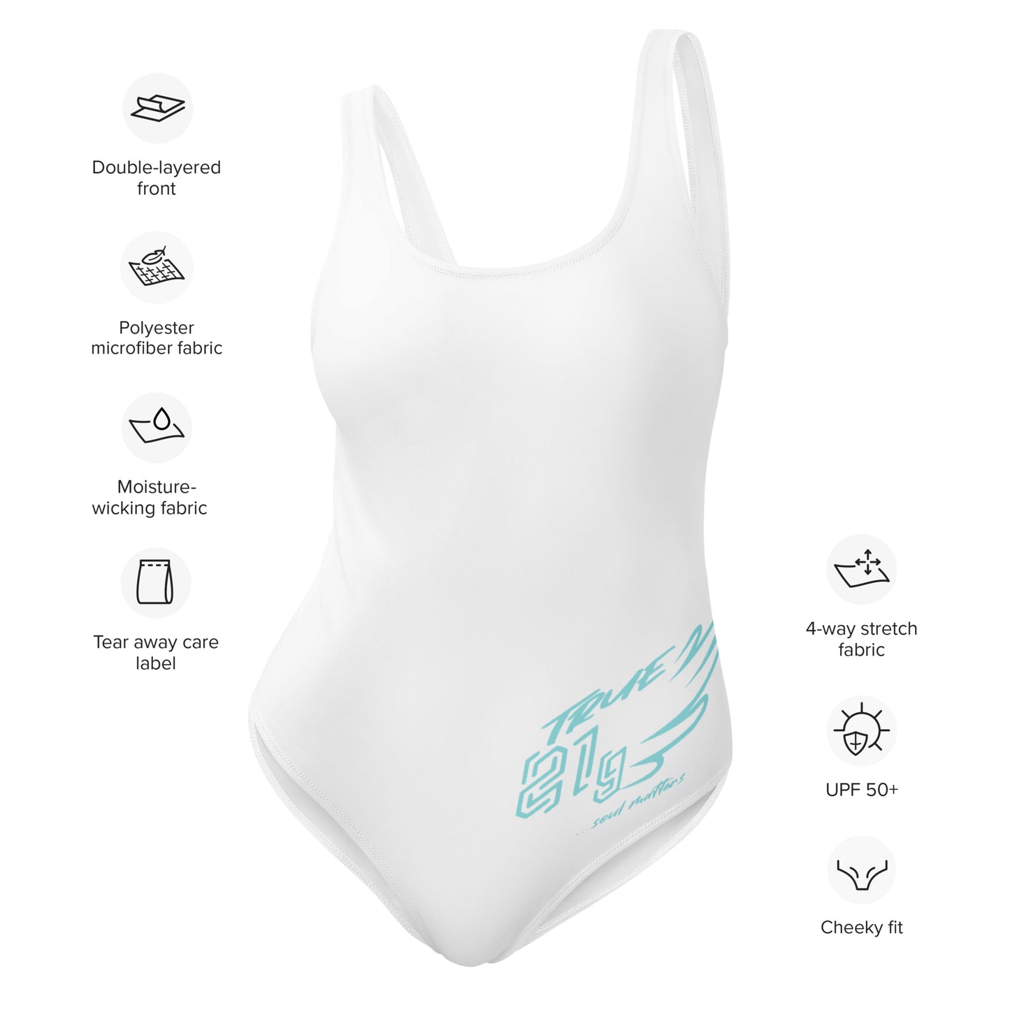 TRUE21G SWIMSUITE WHITE BLUE LABEL
