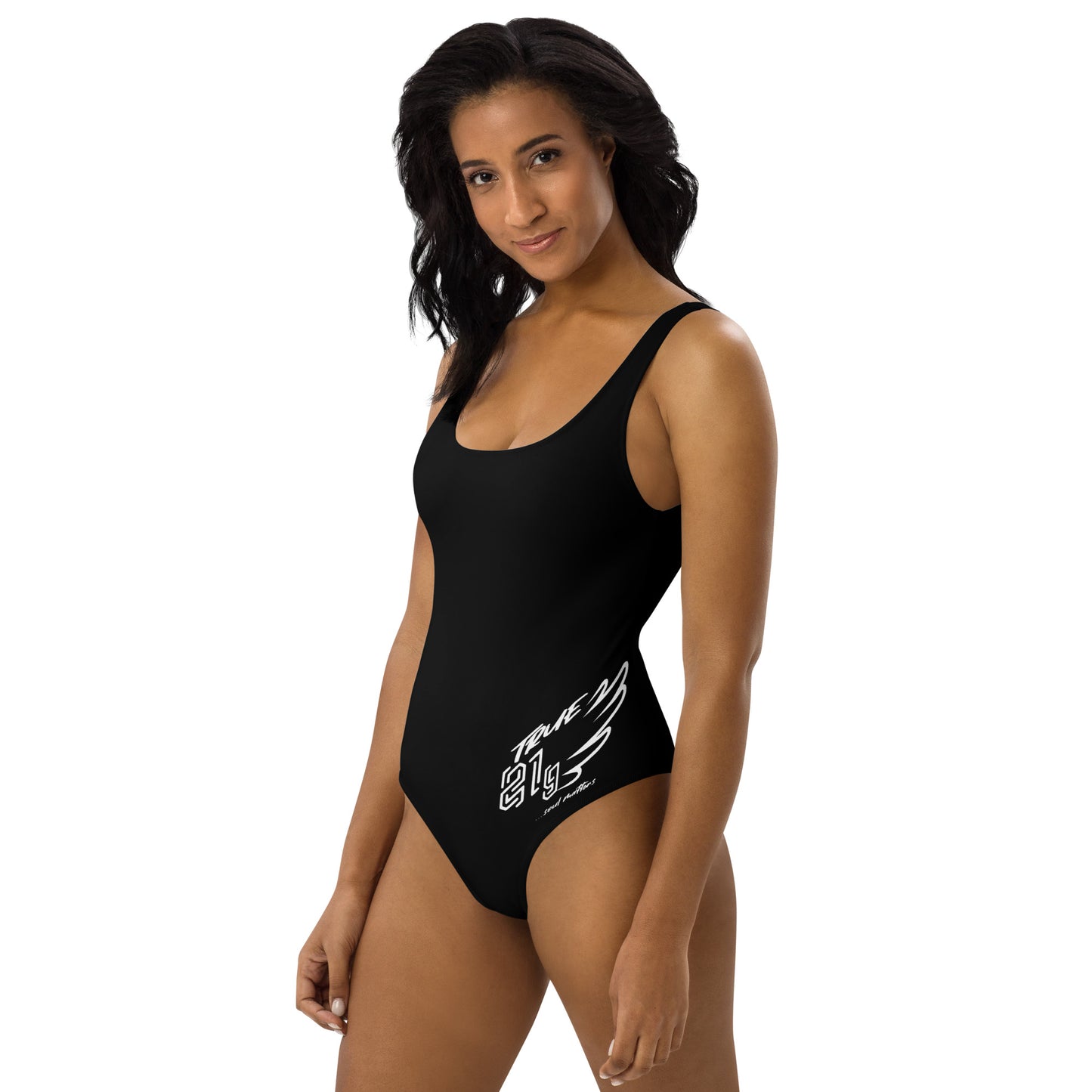 TRUE21G SWIMSUITE BLACK WHITE LABEL