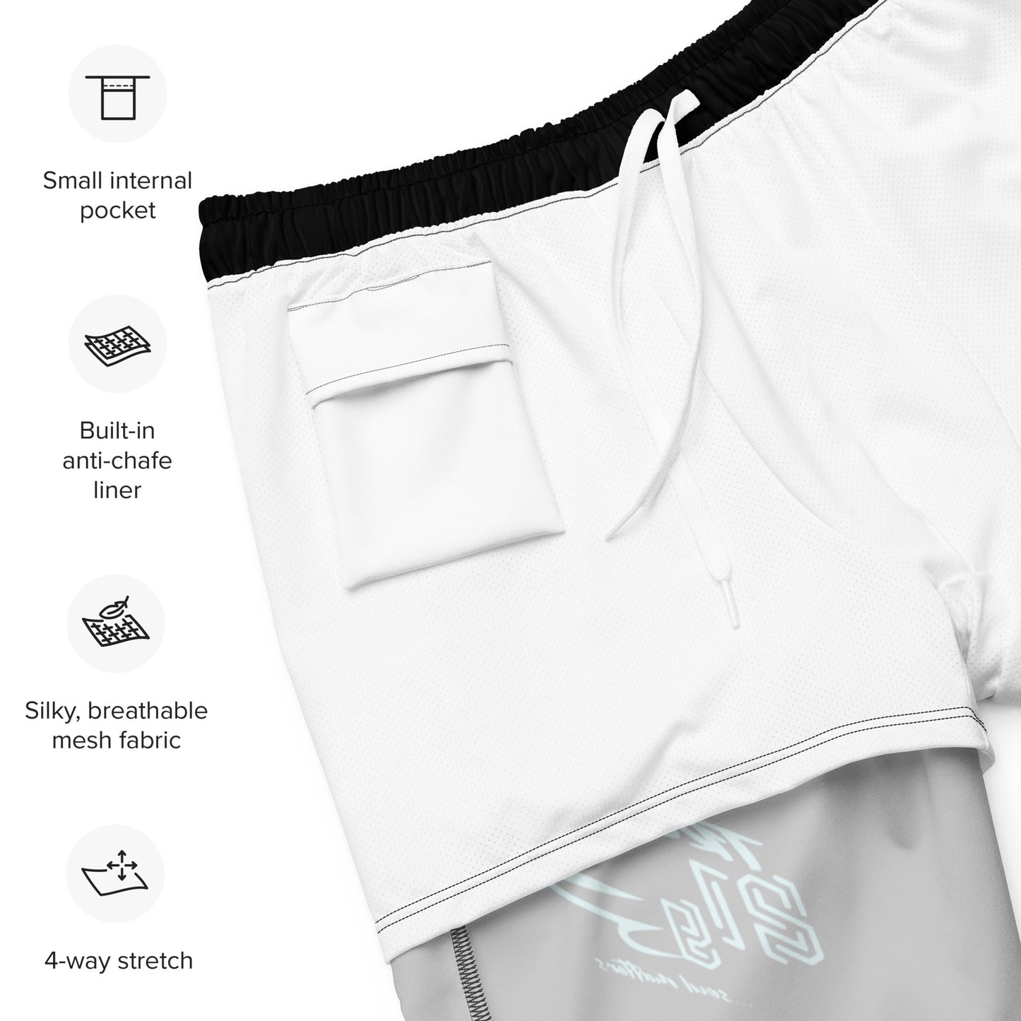 SWIM TRUNK BLACK BLUE LABEL