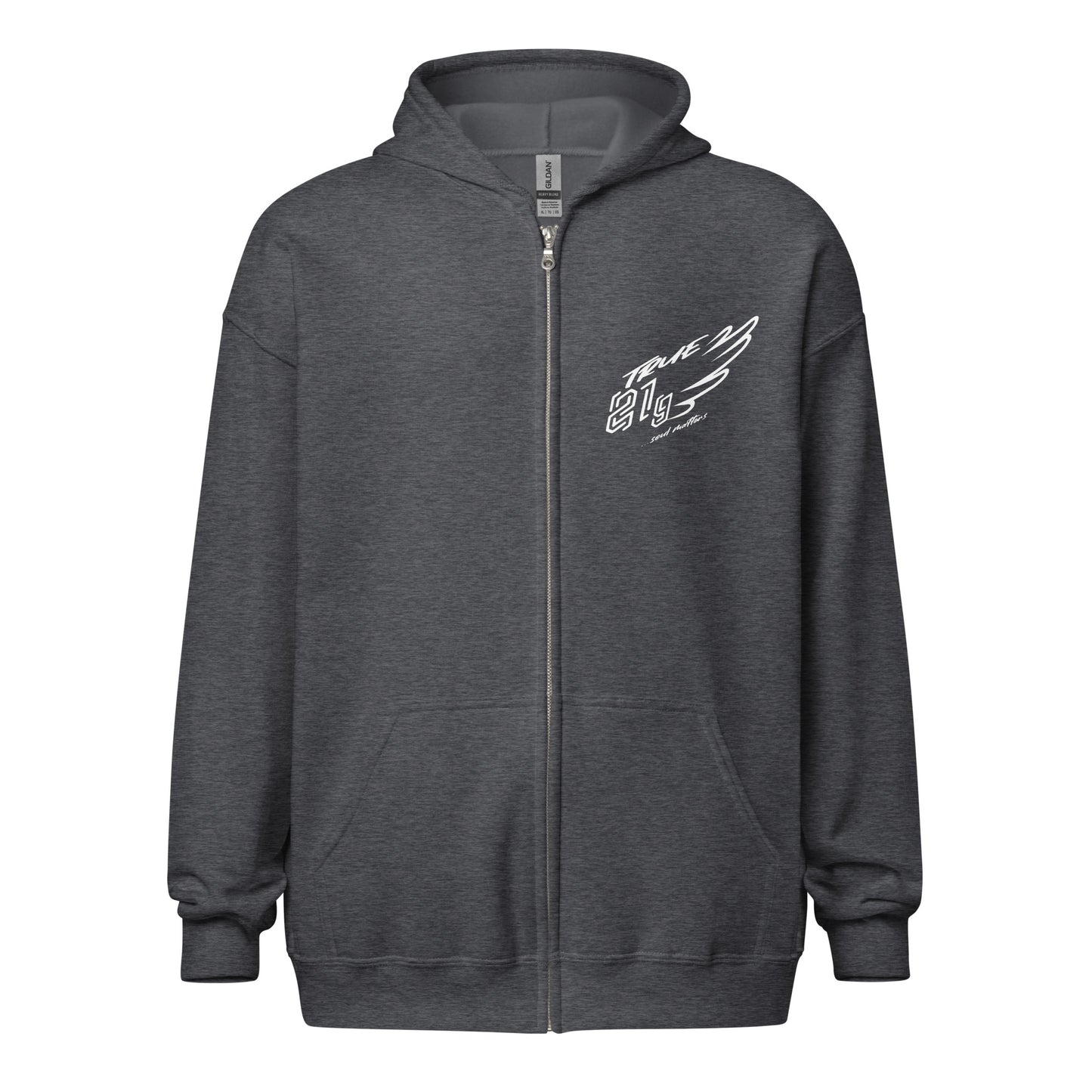 TRUE21G ZIP HOODIE WHITE LABEL