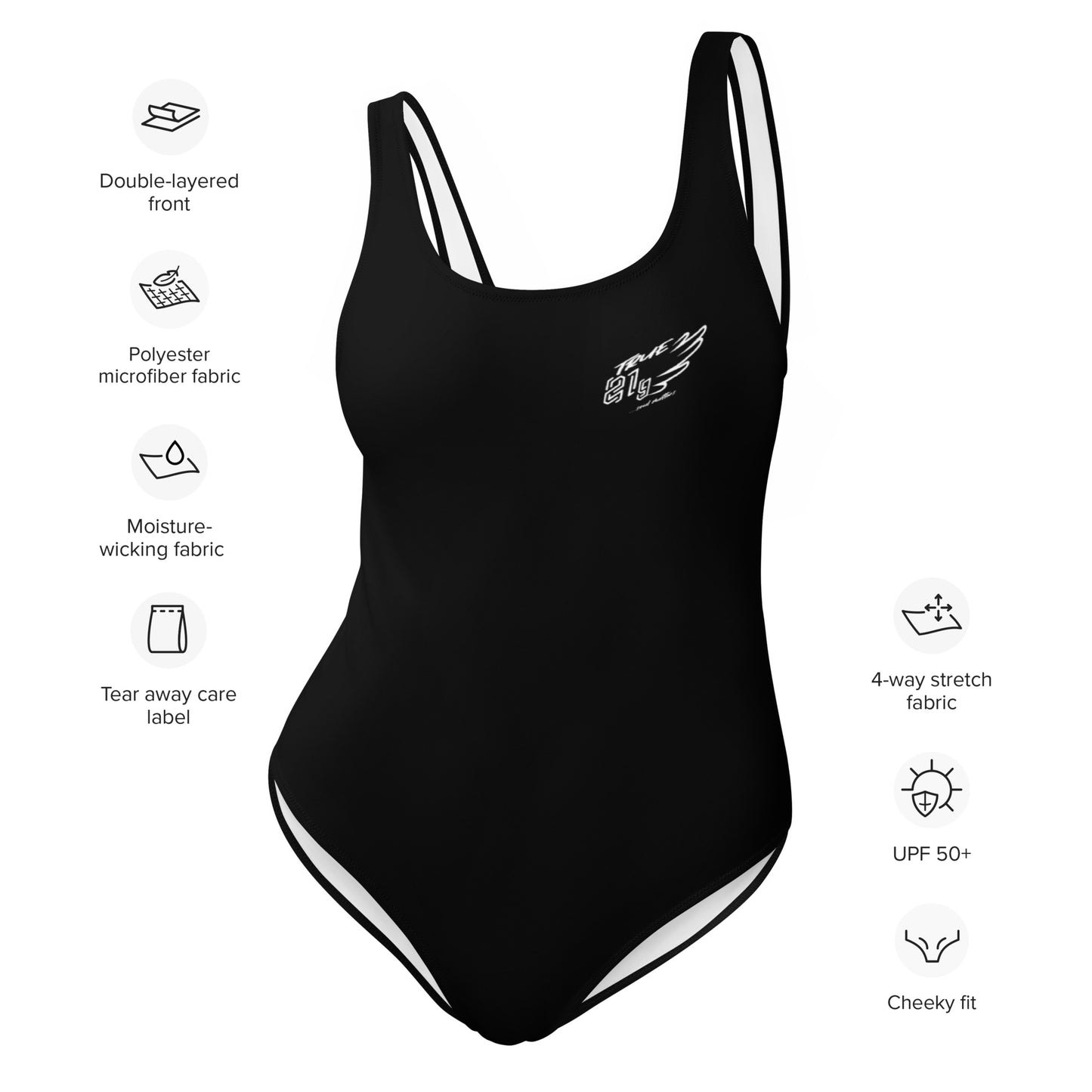 TRUE21G SWIMSUITE BLACK WHITE LABEL