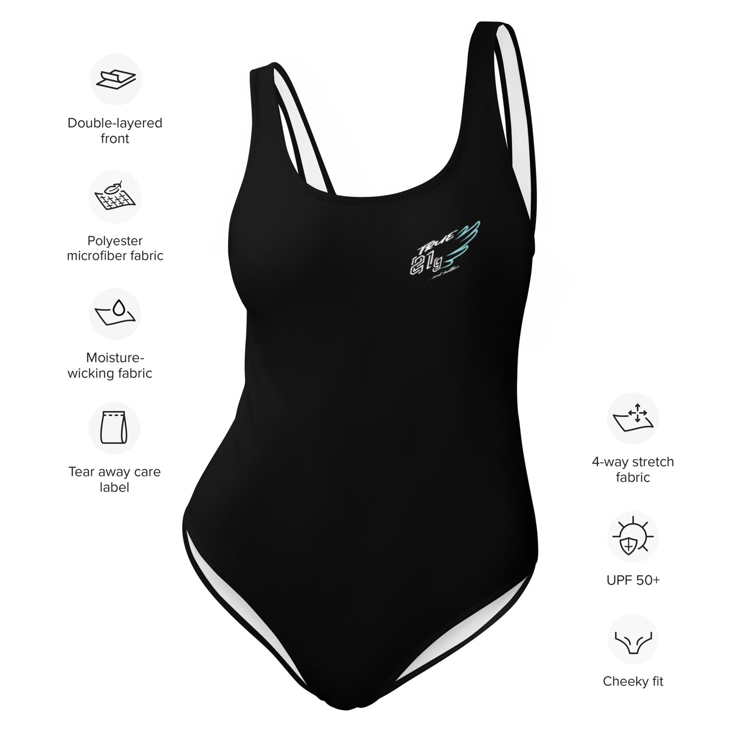 TRUE21G SWIMSUITE BLACK ORIGINAL LABEL