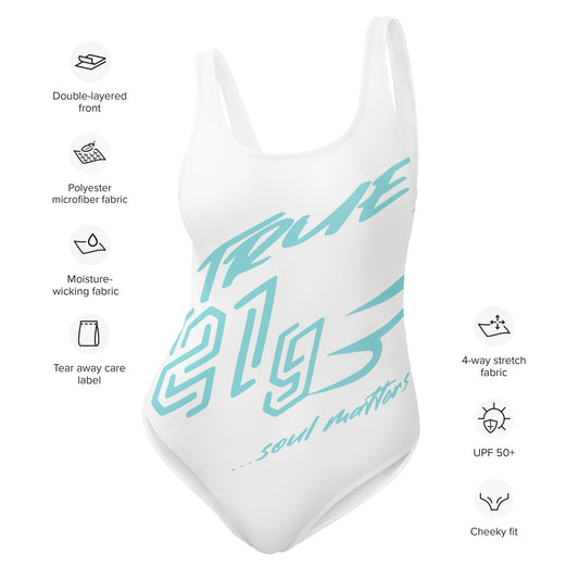 TRUE21G SWIMSUITE WHITE BLUE LABEL
