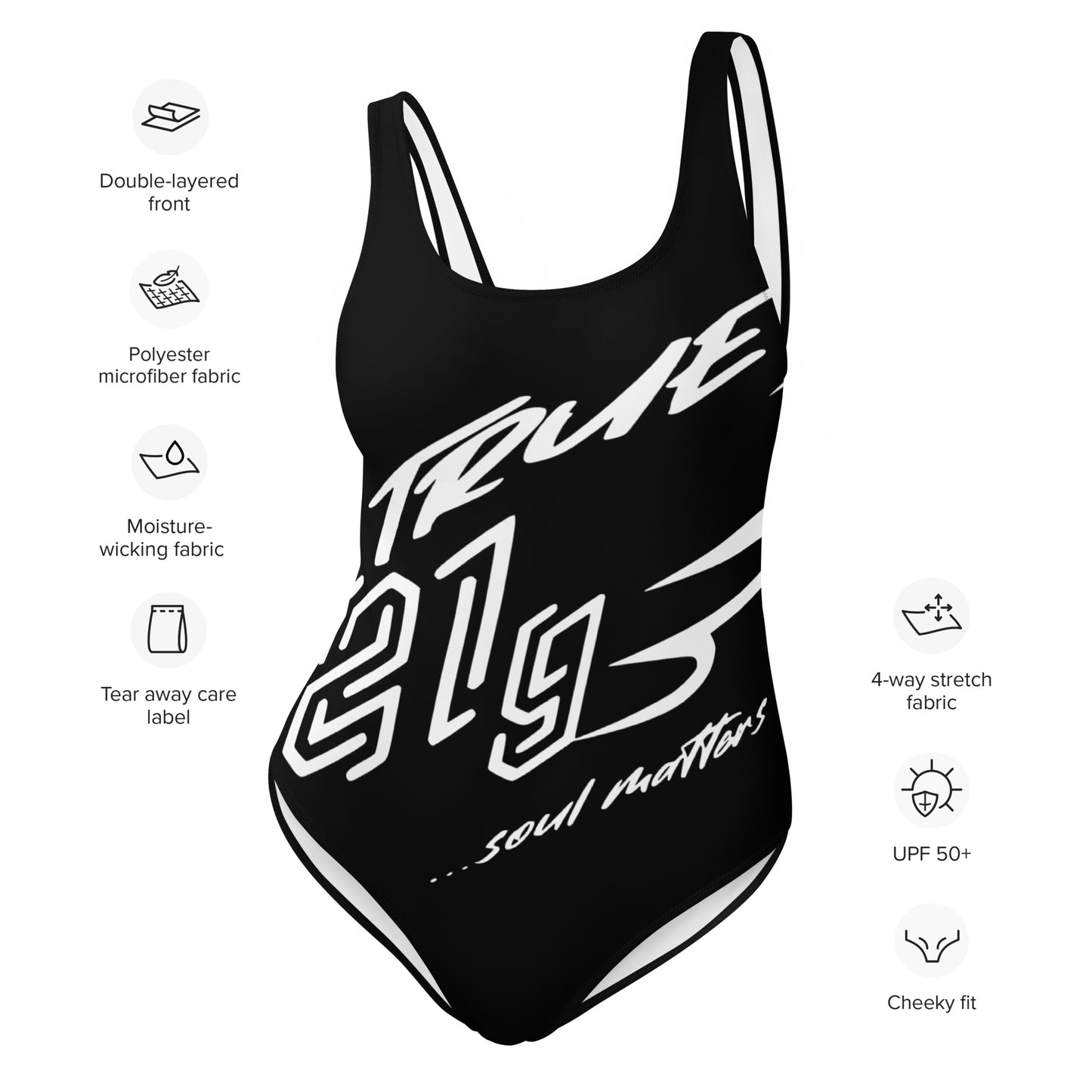 TRUE21G SWIMSUITE BLACK WHITE LABEL