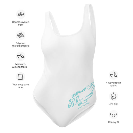 TRUE21G SWIMSUITE WHITE BLUE LABEL