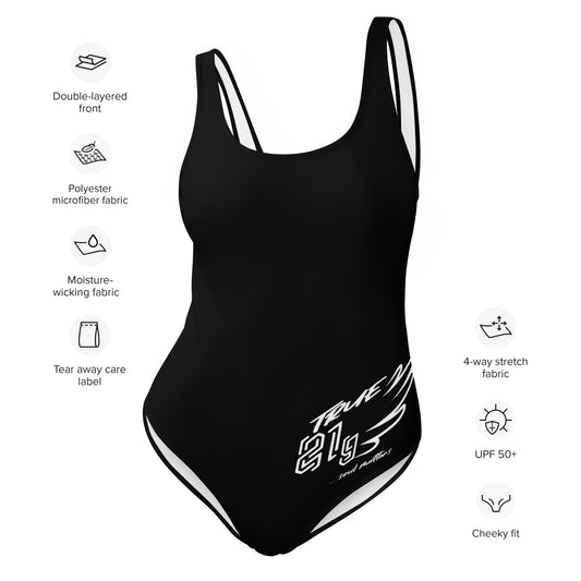 TRUE21G SWIMSUITE BLACK WHITE LABEL