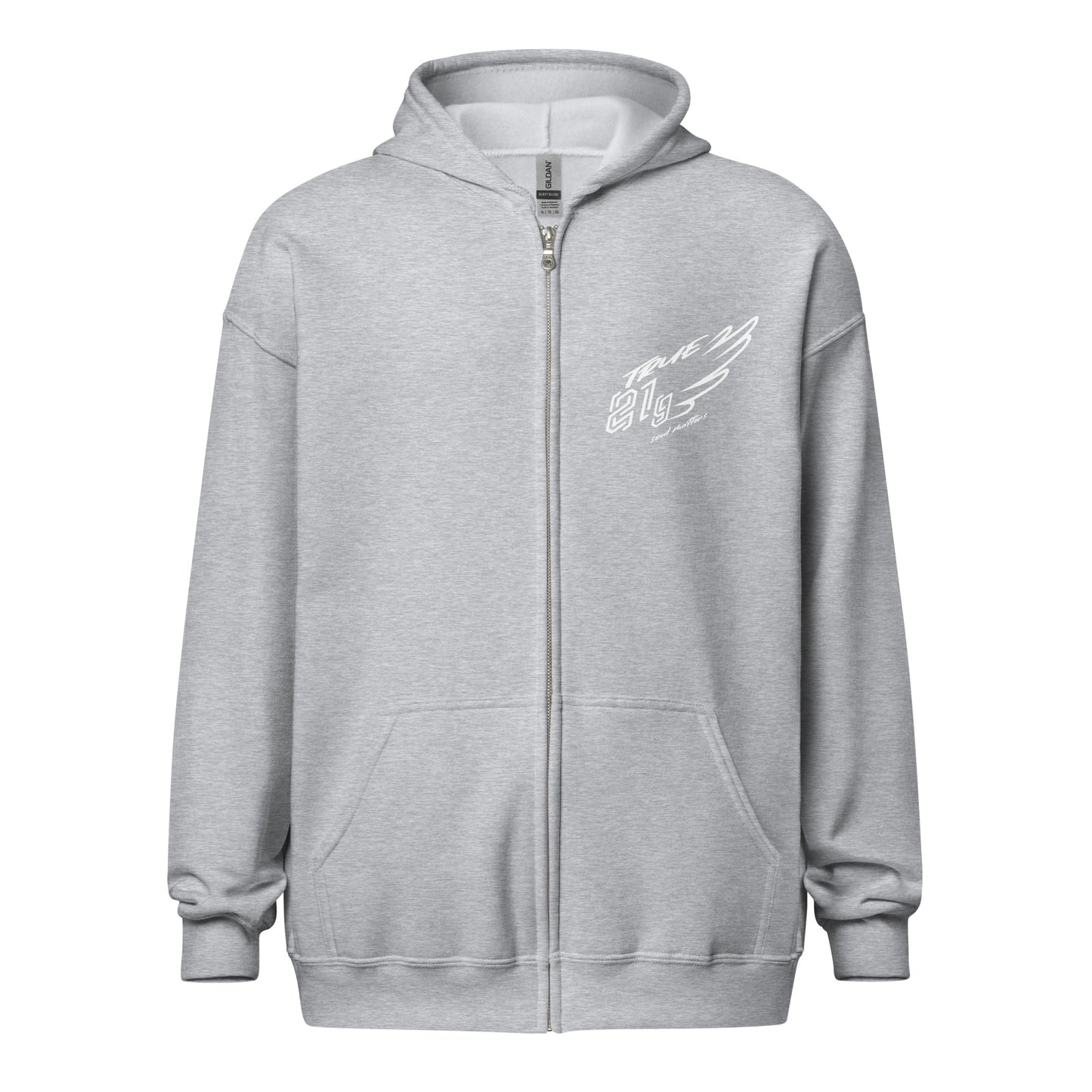 TRUE21G ZIP HOODIE WHITE LABEL